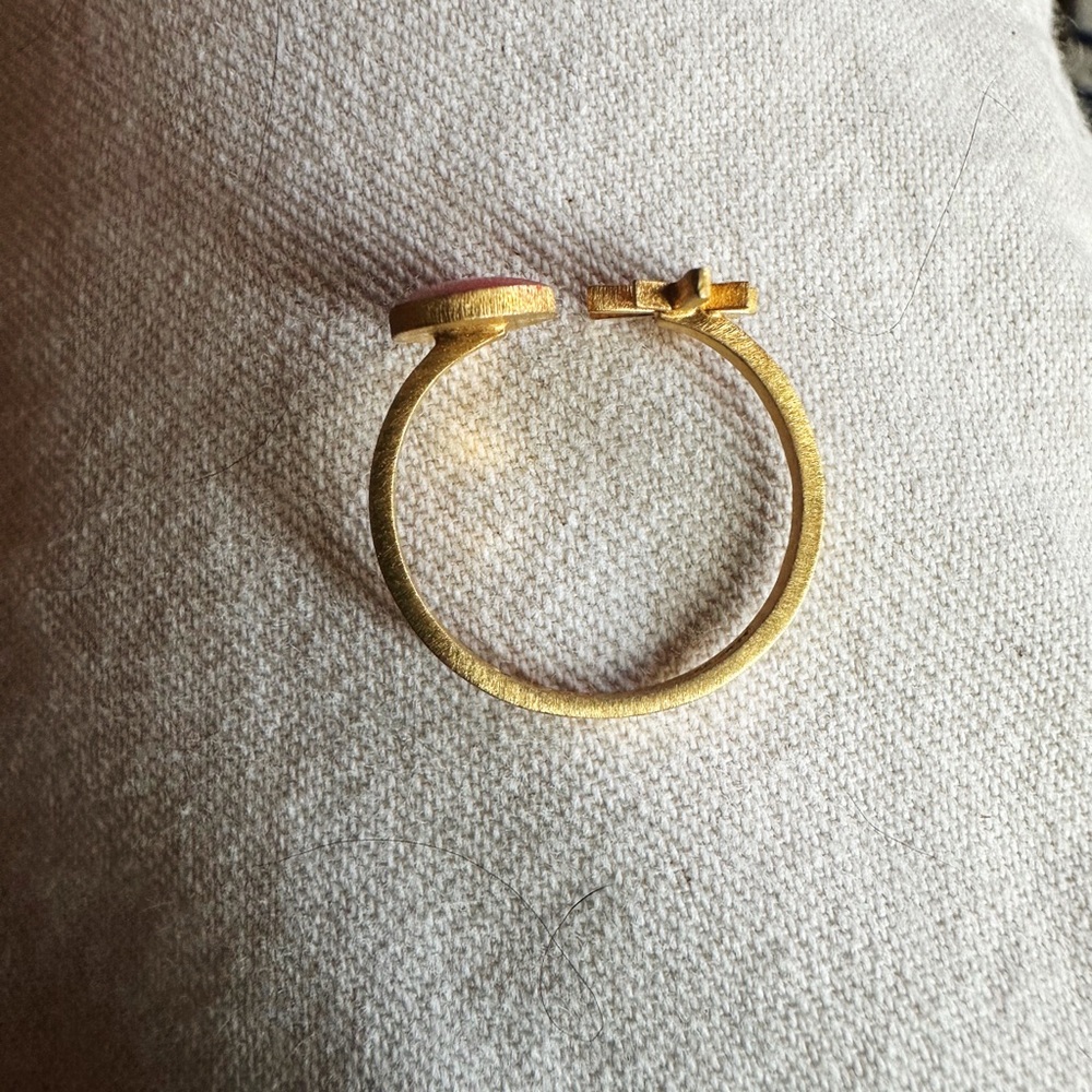 Joan Miró Gold-Plated Dot & Star Cuff Ring 24k Gold Fill New in Box - Picture 7 of 10